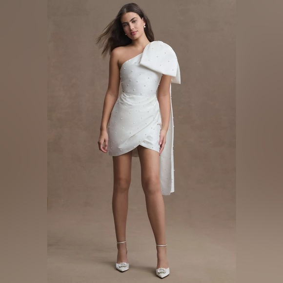 Sachin & Babi Pippa One-Shoulder Pearl Mini Dress - Picture 3 of 6